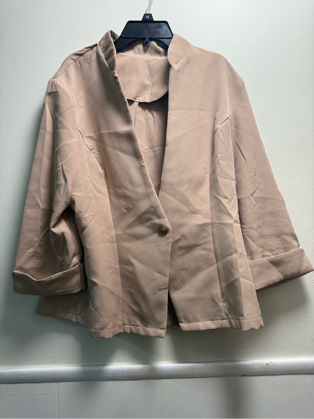 Women's Taupe Open-Front Blazer Jacket